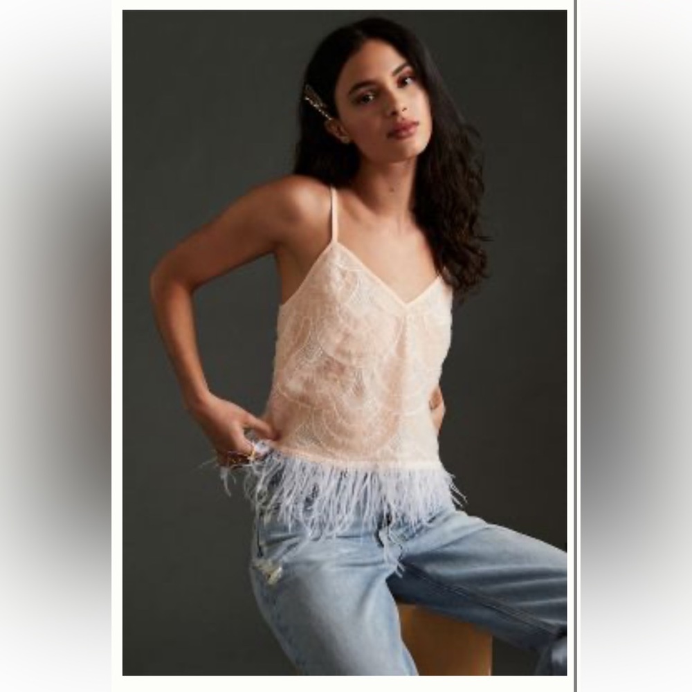 Anthropologie Eva Franco XS Feather Top